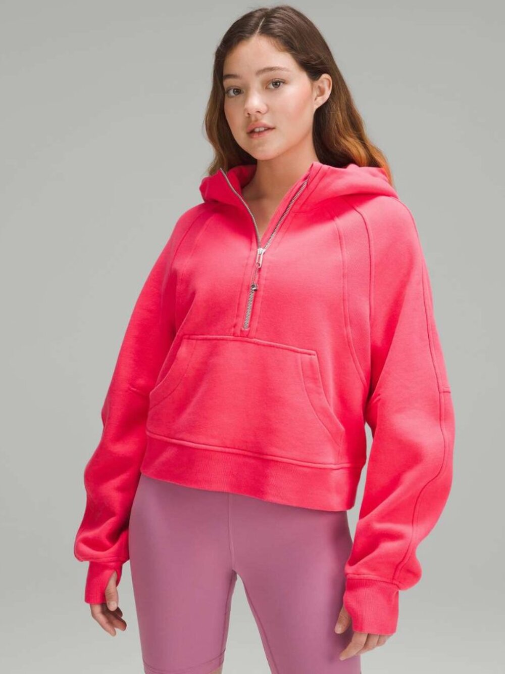 Lululemon Scuba Oversized Half Zip Hoodie in Lip Gloss
